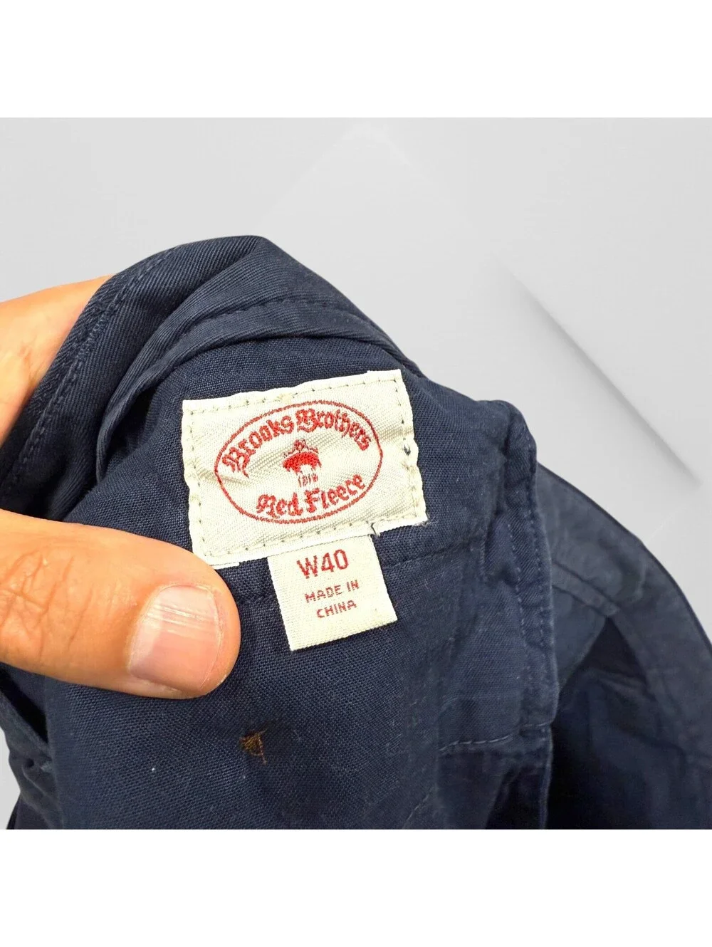 NWOT Brooks Brothers 40 Red Fleece All Over Star Print Stretch Chino Shorts Navy